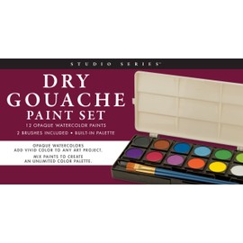 Studio Series Dry Gouache Paint Set (12 opaque watercolor paints)