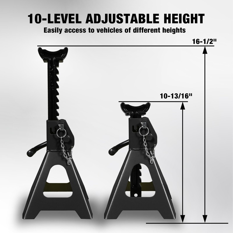 YELLOW JACKET Jack Stands 2 Ton with Double Locking for