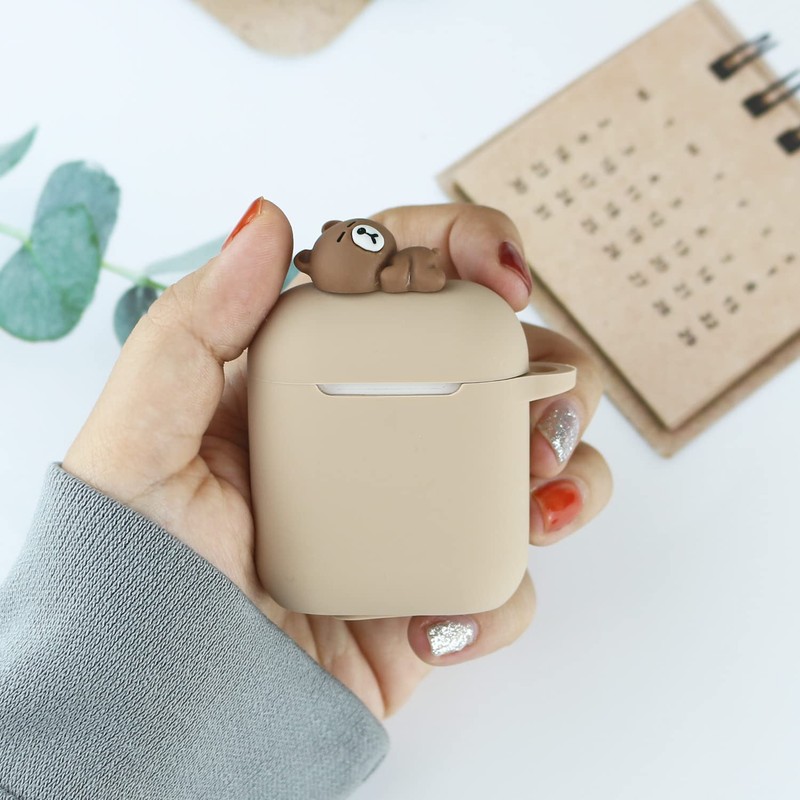 Wonhibo for Airpods Case, Cute Silicone Animal Soft Cover for
