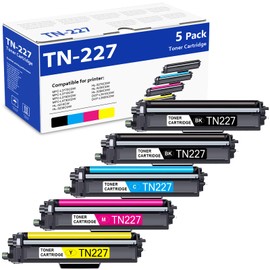 TN-227 TN227 2BK/C/M/Y High Yield Toner Cartridge Compatible for TN227 TN223BK/C/M/Y Replacement for Brother MFC-L3770CDW HL-L3270CDW HL-L3290CDW Printer(TN227 2BK/C/M/Y,5 Pack)