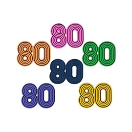 80s Scatter Pieces for Birthdays and Theme Parties Pack of 10 Multi-Coloured