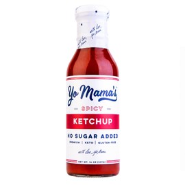 Yo Mama's Foods Keto Spicy Ketchup – Pack of (1) - No Sugar Added, Low Carb, Vegan, Gluten Free, Paleo Friendly, and Made with Whole Non-GMO Tomatoes!