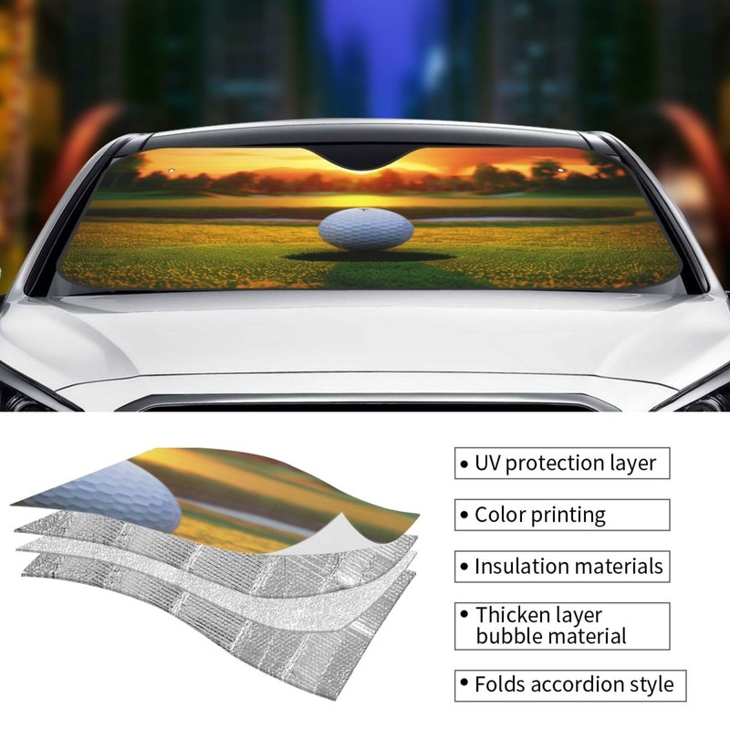 HSYOYO Windshield Sun Shade for Car Trucks SUV Golf Course