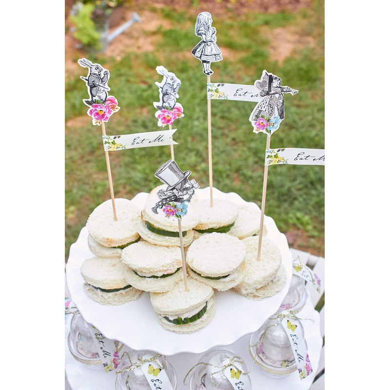 Talking Tables Lot de 12 Pics Alimentaires, Alice Au Pays