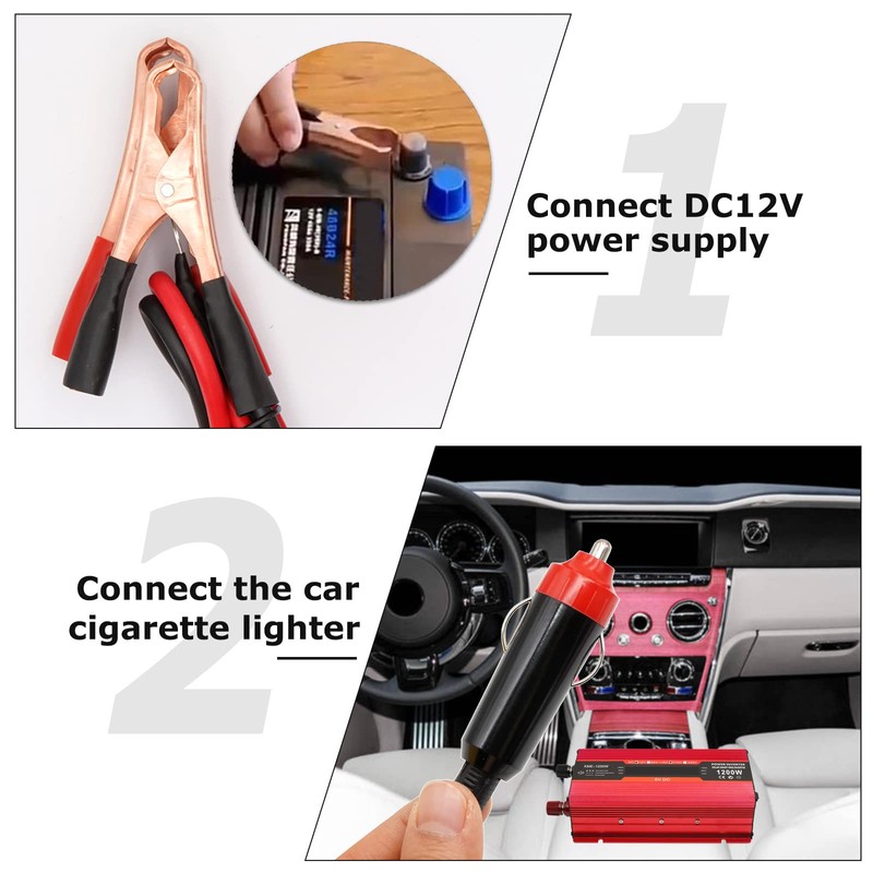1200W Car Power Inverter DC 12V to 110V AC Converter