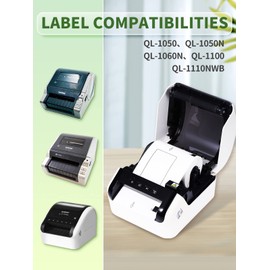 DK-1241 Replace for Brother QL-1110NWB Labels 4x6 for QL-1100 QL-1050 QL-1050N QL-1060N Paper, Large Shipping Address Thermal Labels, 200/ Roll, Die-Cut Paper, 102mm x 152mm, 6-Rolls with 1 Frame