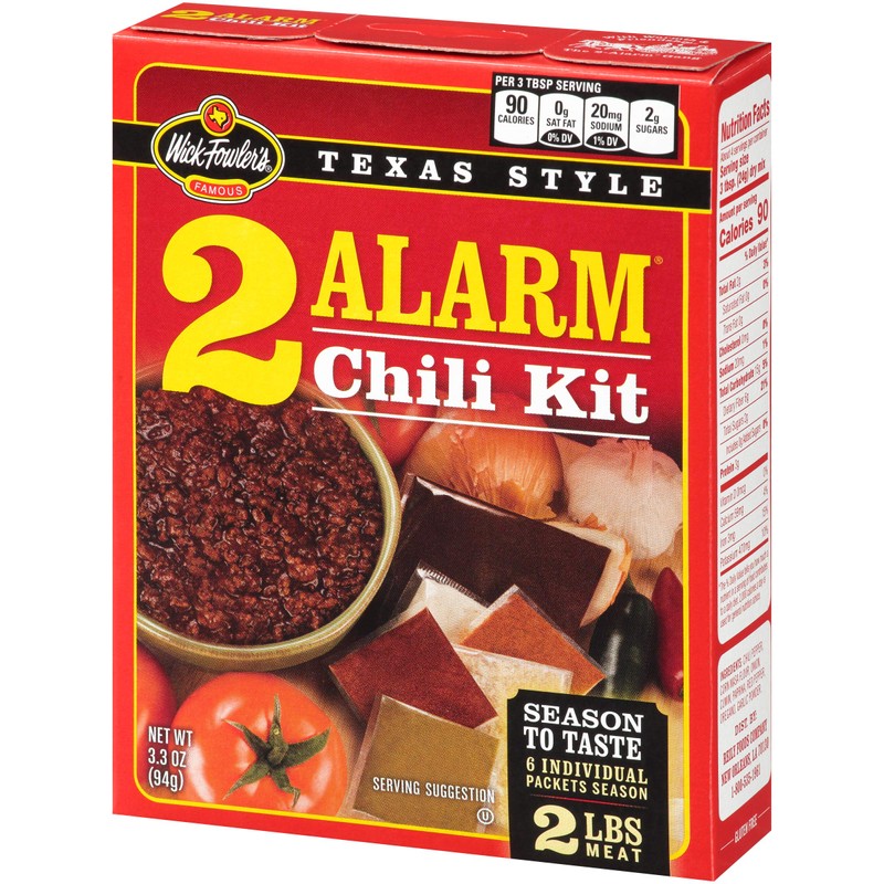 Wick Fowler's 2-Alarm Chili Kit, Texas Style Chili Seasoning Mix