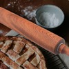 TUSIWIT Classic Sapele Wooden Rolling Pin With Handles,Wood Baking Roller