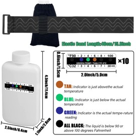 14 Pcs Urine Test Complete Kit,Includes 2 Empty Bottles,10 Adhesive Temperature Test Strip,Hidden Leg Strap Oxford Pouch,Temperature Test Urine Strip Sticker,Portable Travel Urine Test Bottle