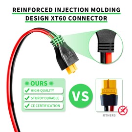 Ansoufien Solar Panel Connector to XT60 Connector Cable 2FT, 10AWG Solar to XT60 Charge Extension Cable XT60 (Plug Female) Cable for RV Folding Solar Panel, Portable Power Station, Solar Generator