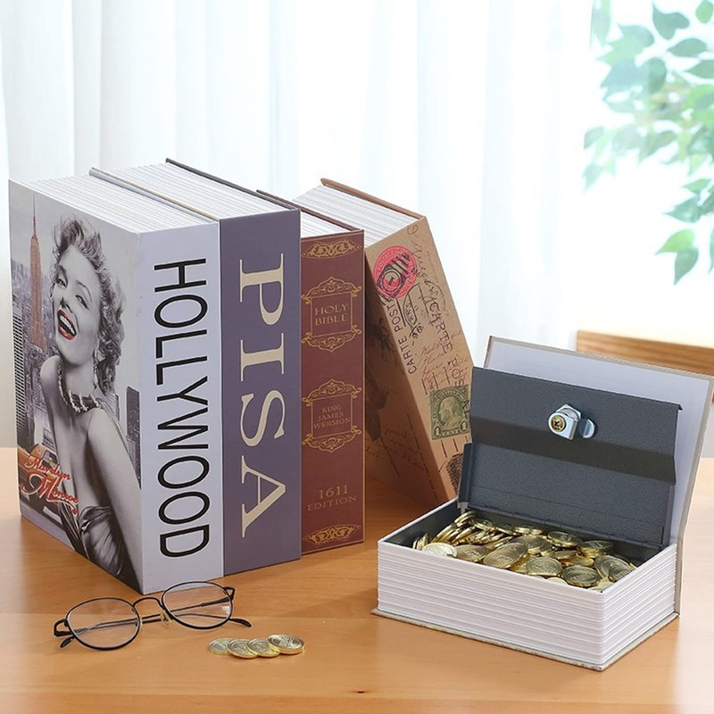 DAJASD Book Safe with Combination Lock, 24 x 15.5 x