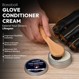 Lacamas Baseball Glove Conditioner – Restores, Softens & Protects Leather – Premium Conditioning Cream for Baseball & Softball Gloves – 30ml