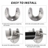4 Pack Stainless Steel Rod Sockets Closet Pole Sockets U-Shaped