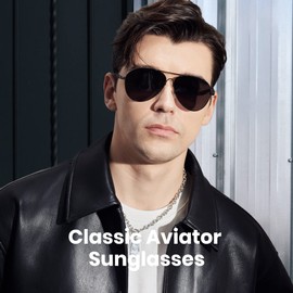 Cyxus Sunglasses for Men, Photochromic Polarized Lenses Aviator Sunglasses for Men Protect UV for Driving Golf Traveling