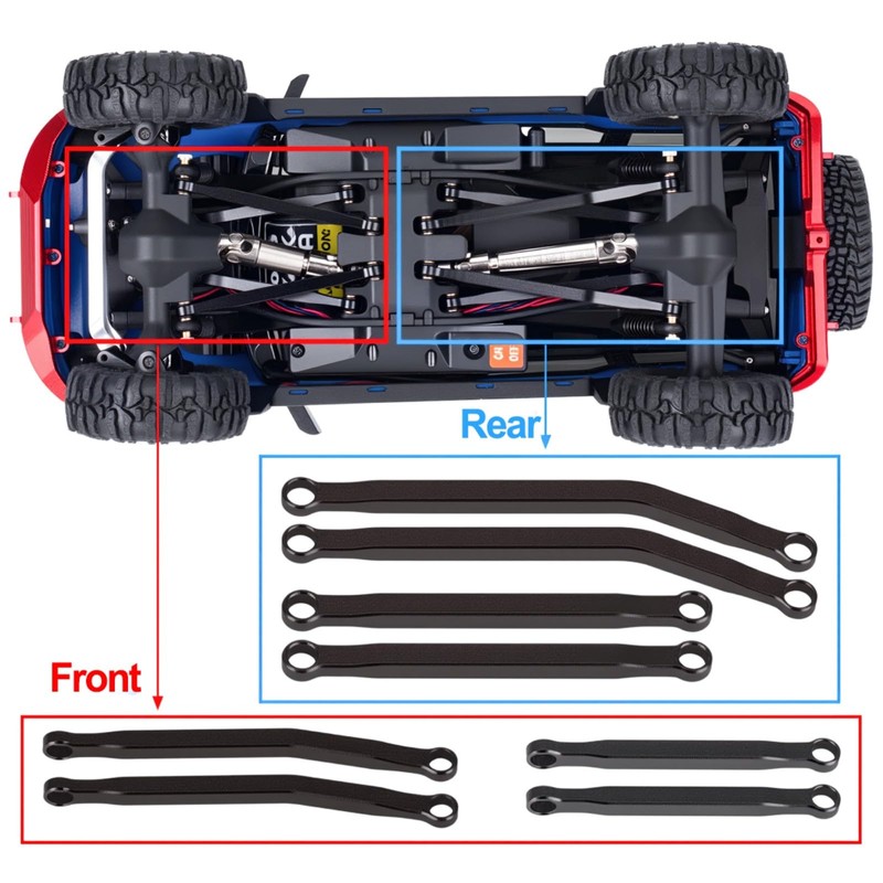 Aluminum High Clearance Chassis Links Suspension Steering Links Set for