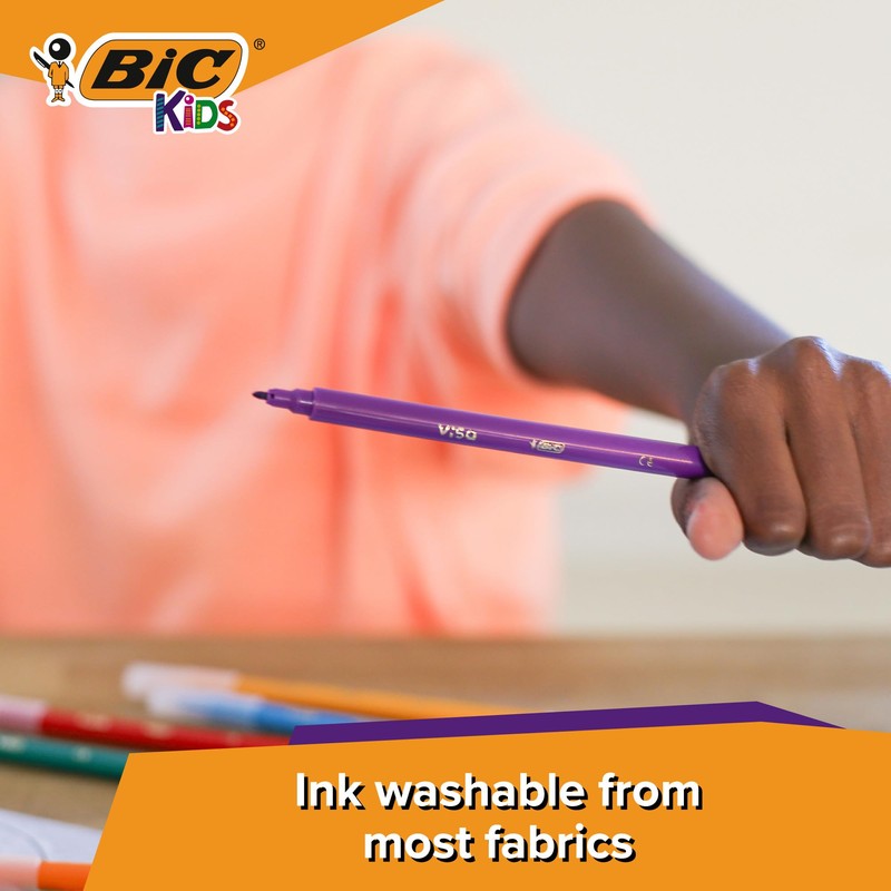 BIC Kids Visa Felt Pens - Assorted Colours, Wallet of