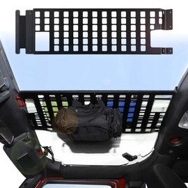 Jimen Compatible with Jeep Wrangler JK & Unlimited 2007-2018, Hard Top Molle Panel Cargo Rack Metal Roof Shelf Luggage Storage Carrier