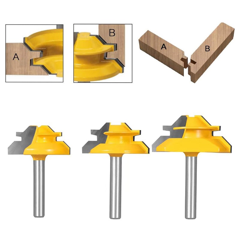 1/4 Inch Shank Router Bit，45 Degree Lock Miter Router Bit