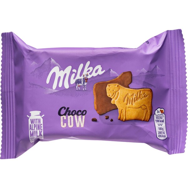Choco-Cow Biscuits, Chocolate Covered Cow Shaped Cookies with Alpine Milk
