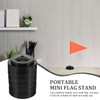 POPETPOP 6PCS Mini Desk Flag Holder Stands - Black Plastic