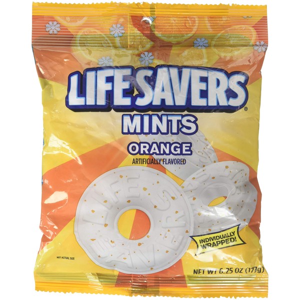 LifeSavers Bolsa de menta naranja 6.25 oz – Paquete de 2