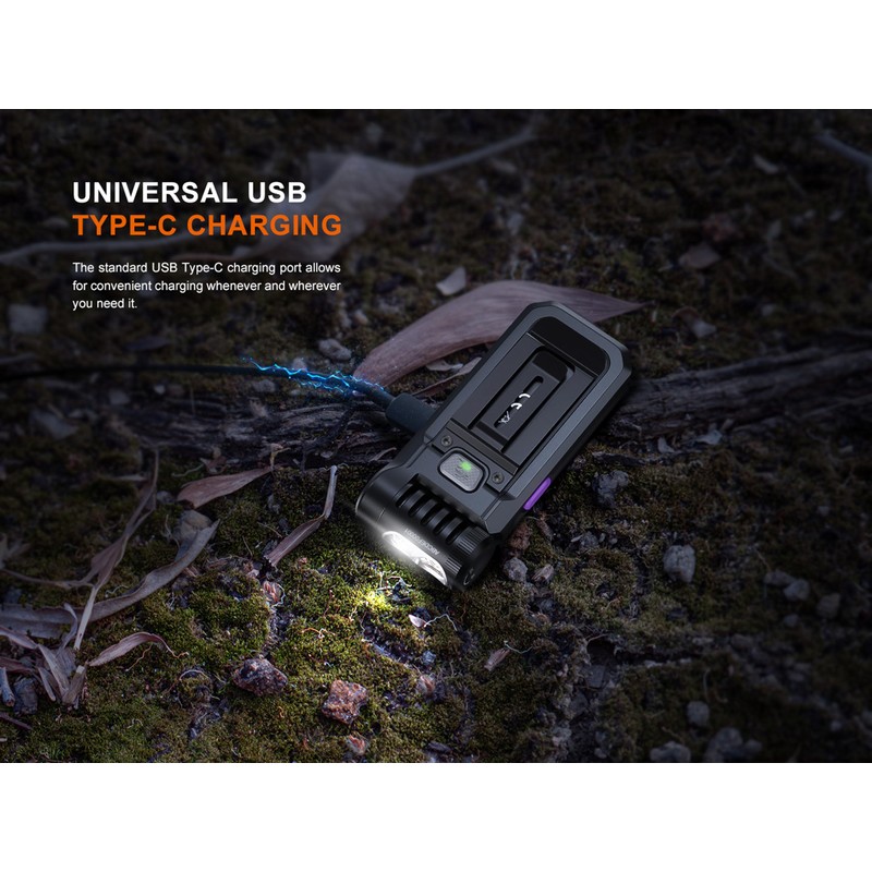 Fenix SW05R-UV Clip-on UV Flashlight, 150 Lumens, USB-C Rechargeable, Built-in