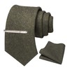 JEMYGINS Cashmere Wool Tie and Pocket Square Tie Clip Sets
