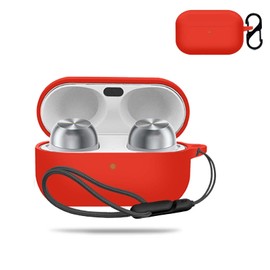 for Technics EAH-AZ100 Case Cover,NOUKAJU Earphone Protective Cover(with Carabiner + Lanyard) Drop-Proof,Shock-Proof,Dust-Proof,Protective Case for Technics Reference Class EAH-AZ100(Red)