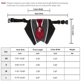 Dog Tuxedo Collar, Dog Bandana Nylon Collar, Necktie Triangle Drool Towel Dress Dog Clothes for Medium and Large Dogs, Pet Birthday Party Wedding Engagement Matching. (Necktie-Model, L)