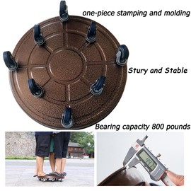 SIAMO Plant Caddy with Wheels Plant Dolly Rolling Large Metal Heavy Duty Plant Stand with Wheels Moveable Planter Saucer Pot Mover for Indoor Outdoor Use 20inches Copper