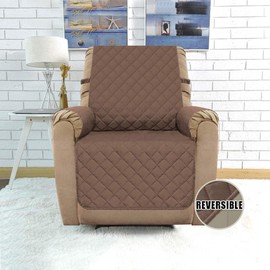Easy-Going Recliner Sofa Slipcover Reversible Sofa Cover Furniture Protector Couch Shield Water Resistant with Elastic Straps for Pets Kids Children Dog Cat (Recliner,Brown/Beige)