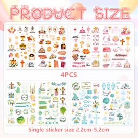 GlamRays Pack of 205 Stickers, Christian Glue, Bible Faith Glue, Christmas Religion Jesus Glue, Easter Gifts