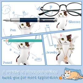 ATHAND Dancing Cats Pen Holder for Desk, Cat Pencil Holder, Cute Cat Figures, Interesting Cat Gifts for Cat Lovers,Home Decoration Ornaments, Funny Desk Decor(Multicolor)