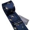 Barry.Wang Blue Dinosaur Ties Silk Fashion Men Necktie Set Formal