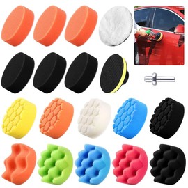 Polishing Pads Kit, Buffing Pads Car Foam Polisher Attachment for Drill(19PACK)