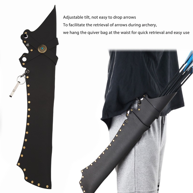 Archery Arrow Quiver Holding 20 Arrows Leather Archery Arrow Holder