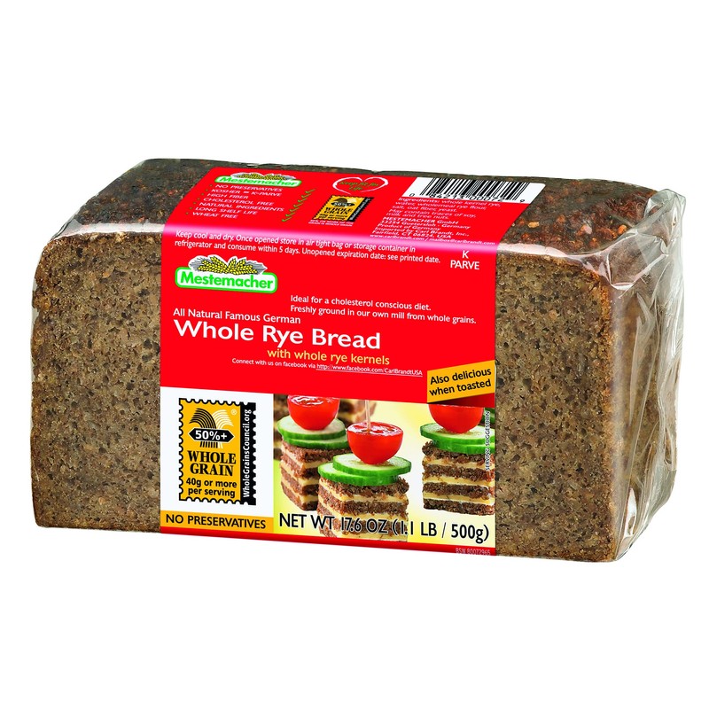 Mestemacher Whole Grain Bread (Fitness, Whole Rye, Sunflower Seed, variety