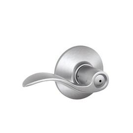 Schlage F40 ACC 626 Accent Door Lever, Bed & Bath Privacy Lock, Satin Chrome
