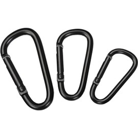 4Pcs Black Small Carabiner Clips Aluminum Alloy Spring Snap Hooks Mountaineering Buckle Outdoor Camping D Rings Clip Hook D Rings Clip Hook Mini Keychain Carabiner Outdoor Gear Accessories