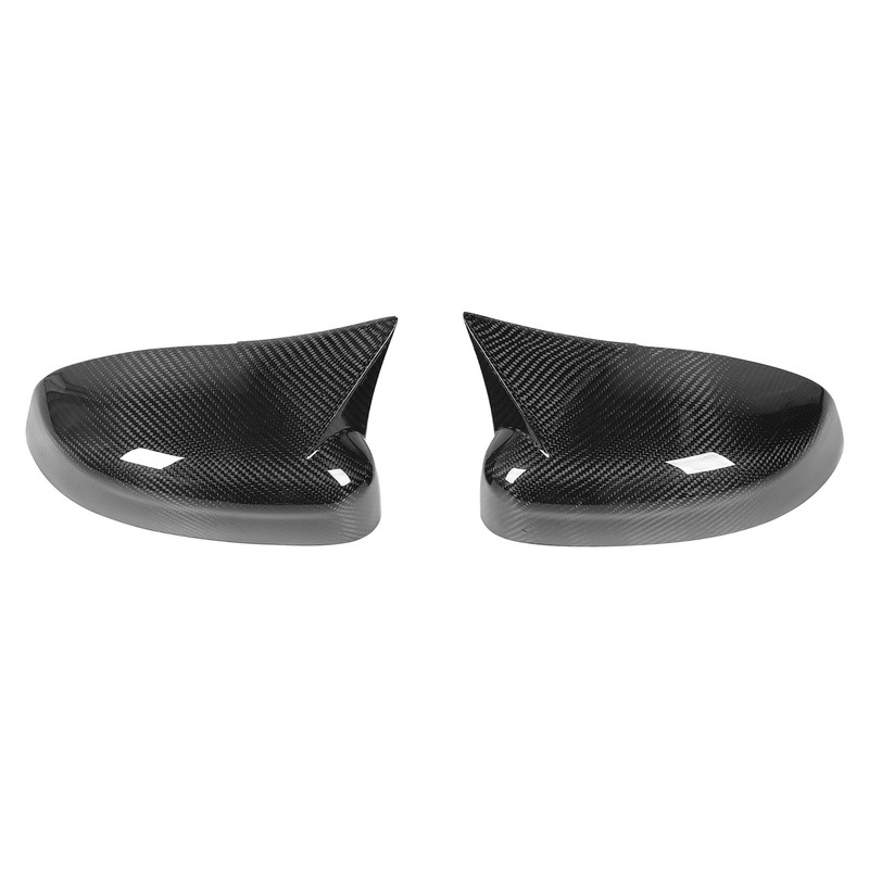 1 Pair Carbon Fiber Ox Horn Rearview Side Glass Mirror