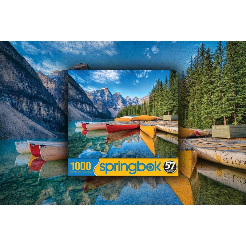 Springbok 1000 Piece Jigsaw Puzzle Calm Canoes - Made in