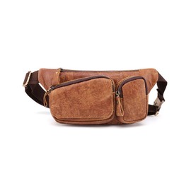Whatna 6469 3-Way Natural Cowhide Leather Body Bag, One Shoulder Bag, Men's, Waist Pouch, Book, Leather, Thick, Leather, Crossbody Bag, Sports Bag, Bicycle, Casual, Excursions, Travel, Commute,