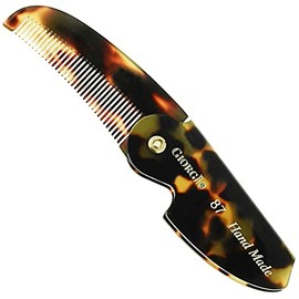 Giorgio G87 - Peine plegable para bigote y barba de 4.5 pulgadas, peine de bolsillo pequeño para hombre, aseo diario y cuidado del cabello. Peine pleg