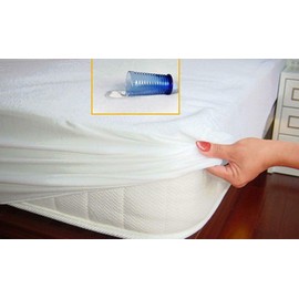 GoldStar Water and Moisture Proof 30cm Deep Terry Towel Non Noisy Fitted Sheet Mattress Protector Topper Cover Anti Allergy Breathable (Single) 90 x 190 cm