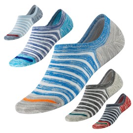 Hicomlor No Show Socks with Non-Slip Grip for Men&Women- Colorful Low Cut Socks with Breathable Mesh-Hidden Liner Socks for Sneakers 5Pairs Size 7-12 (5)