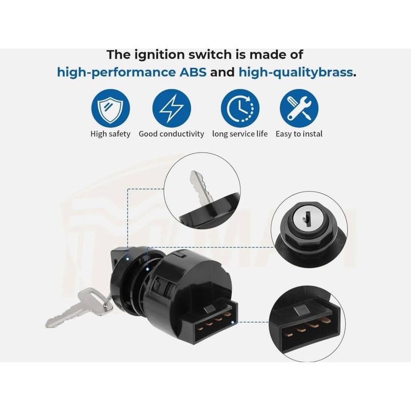 On-Off Ignition Key Switch for Can-Am 330 400 Rally 175
