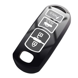 Key Fob Cover for Mazda 3 6 2014 2015 2016 2017 2018 (Black)