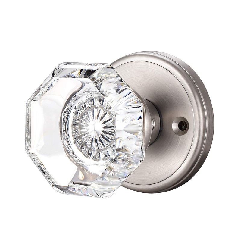 CLCTK Modern Glass Door Knobs, Passge Hall Closet Door Knobs,