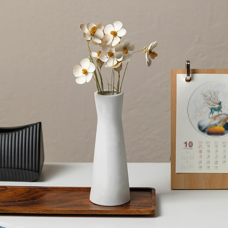 18cm Ceramic Bud Vase Tall Conic Flower Single Stem Vase