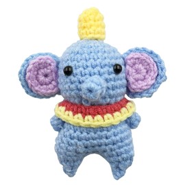 Artisanal Finished Crochet Pocket Hug Token, Squeeze Plush Doll, Stress Relief Gift, Greeting (Circus Elephant)